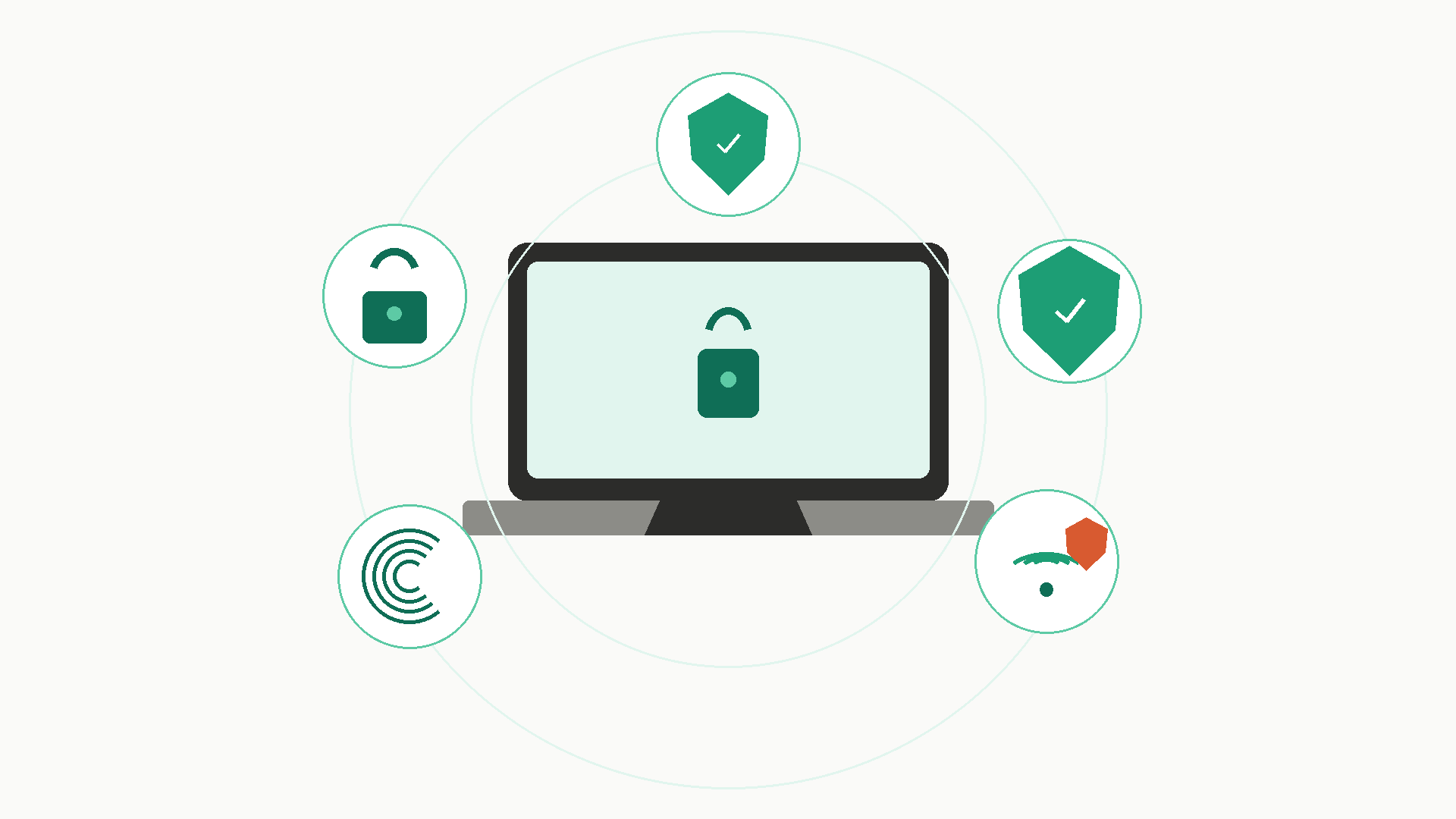 Security tips illustration showing online personal information protection
